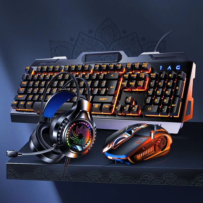 Gaming Keyboard + Mouse + Headset