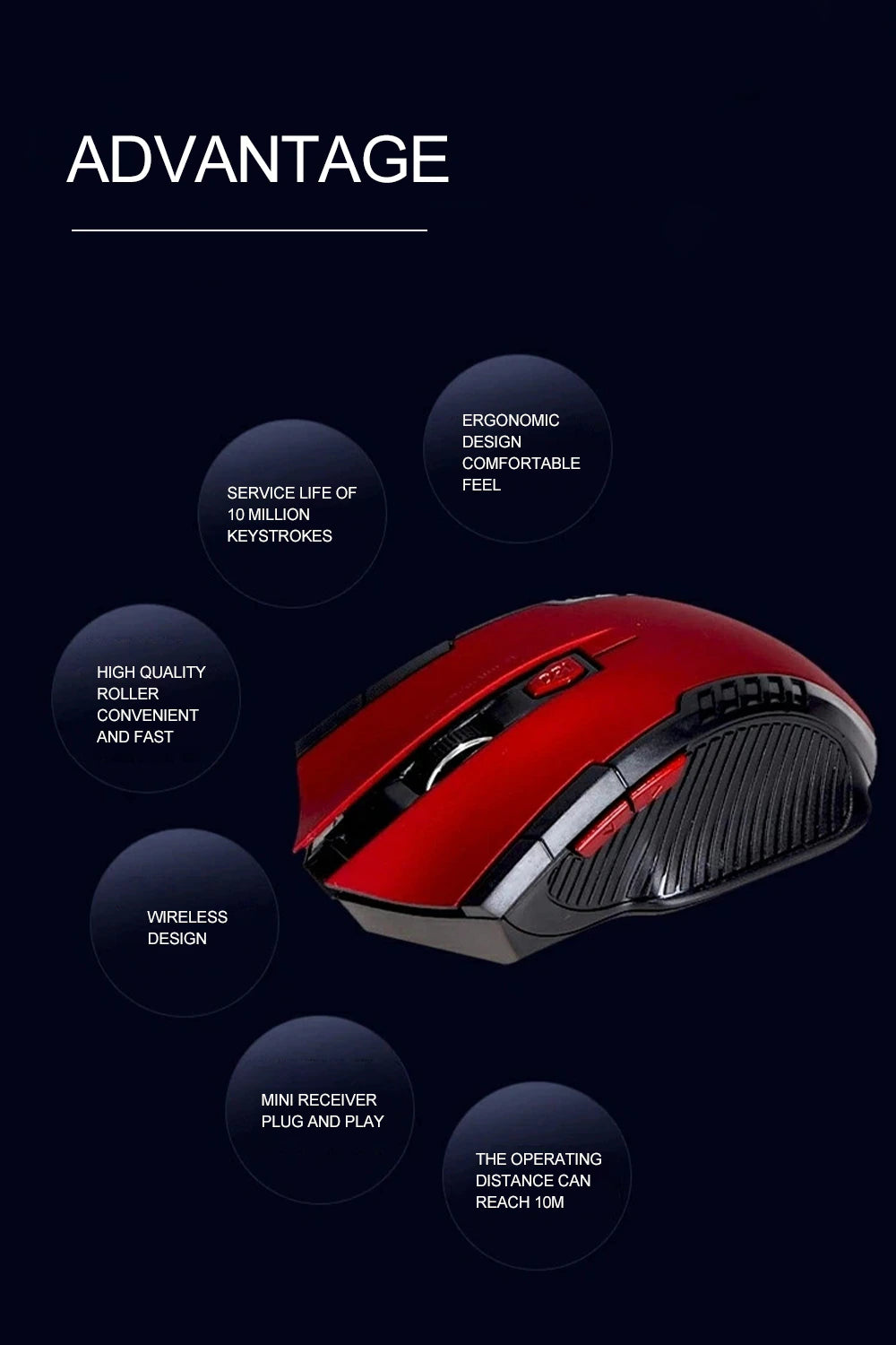 6 Keys Wireless Gaming Mouse